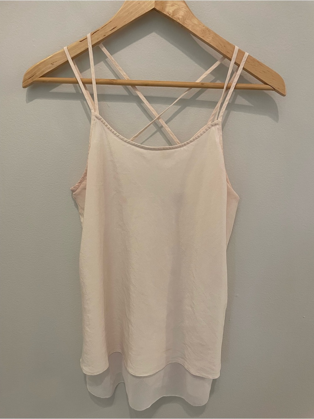 Olivia Palermo Chelsea Cream Double-Layer Strappy Tank Top